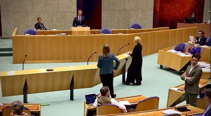 Prime Minister Mark Rutte and Health Minister Hugo de Jonge in a parliamentary debate on the coronavirus policy, 22 September 2020