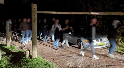 Guests caught by police at an illegal party in Hilversum in violation of social distancing rules. 25 Oct. 2020