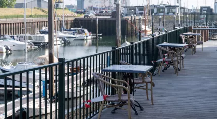A cafe in Zeeland closed during the first coronavirus lockdown in the Netherlands. 1 June 2020