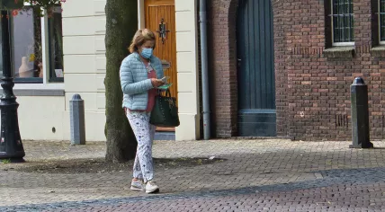 Woman in Utrecht wearing a face mask. 10 July 2020