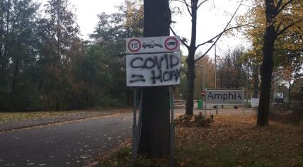 Vandalism at the Covid-19 test center on Langendijk in Breda, 24 October 2020