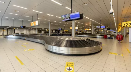 The empty baggage area at Schiphol Airport during the Covid-19 pandemic. 22 July 2020