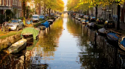 Sunny autumn day in Amsterdam