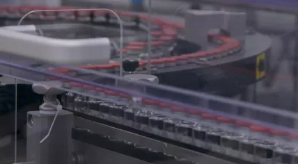 Vaccines produced at an AstraZeneca manufacturing facility in 2020