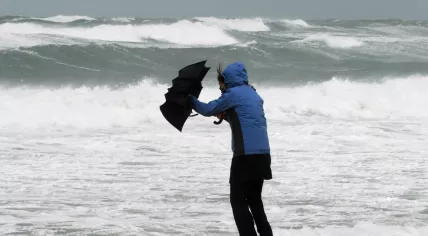Windy weather by the coast
