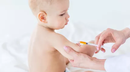Baby boy at vaccination