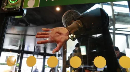 Extinction Rebellion protestors glued their hands to entrances at Schiphol Airport entrance. 18 Dec. 2020