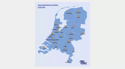 Map of the cities where the first 25 coronavirus vaccination locations will be situated. 29 Dec. 2020