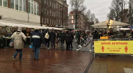 Shoppers in Dappermarkt Amsterdam Oost