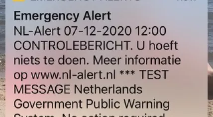 NL-Alert test message sent on 7 December 2020