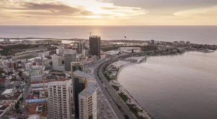 An aerial photograph of Luanda, the capital of Angola