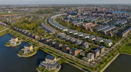 An aerial view of Heerhugowaard, Noord-Holland, in 2018
