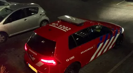 Fire department vehicle on New Year's Eve 2019 in Amsterdam Oost