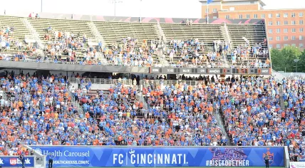 FC Cincinnati fans at Nippert Stadium in Cincinnati, Ohio