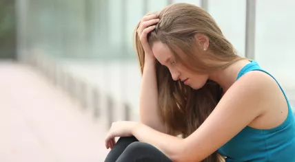 Unhappy teenage girl