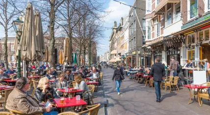 Enjoying a drink on a terrace in The Hague