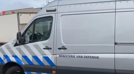 EOD at an ABN Amro mail sorting center on Bolstoen in Amsterdam, where a mail bomb exploded on 12 February 2020
