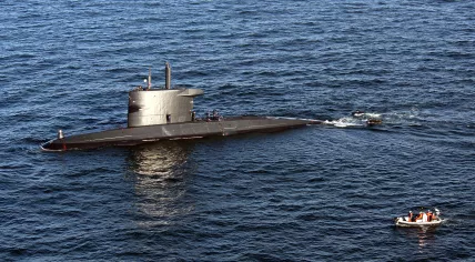 Dutch submarine Zr.Ms. Dolfijn in the Baltic Sea