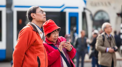 Tourists in Amsterdam