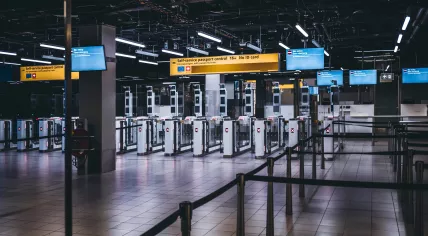 Self-Service Passport Control lines at Schiphol Airport