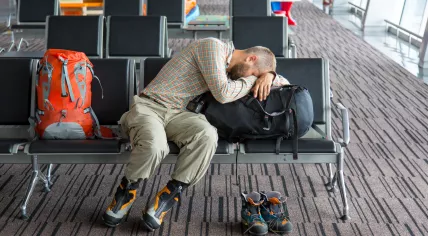 Waiting for a flight 