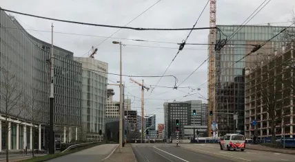 The Zuidas, Amsterdam’s large commercial business district, was virtually abandoned. 19 March 2020