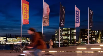 IDFA flags at the Eye Filmmuseum in Amsterdam Noord
