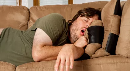 Snoring on the couch