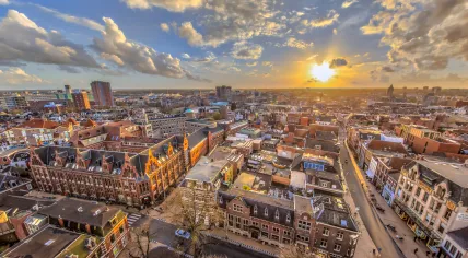 Helicopter view of Groningen