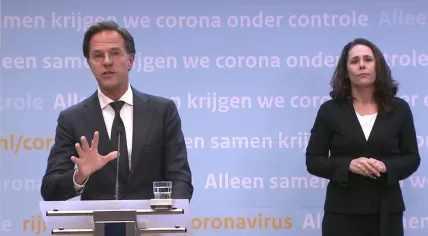 Prime Minister Mark Rutte discussing coronavirus in the Netherlands. April 21, 2020