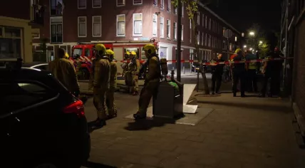 Emergency services at the scene of an explosion on Jagthuisstraat in Rotterdam, 18 May 2020