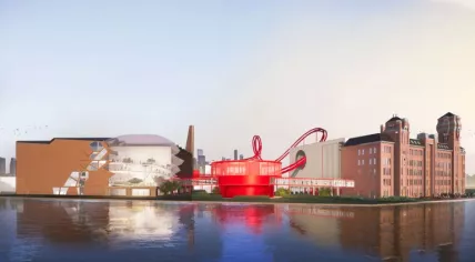 Concept of the Tony's Chocolonely Chocolate Circus planned for Rijksmonument de Vrede in Zaandam