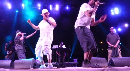 Members of the Wu-Tang Clan performing at Budapest Park. July 7, 2015