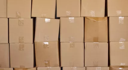 Piled boxes
