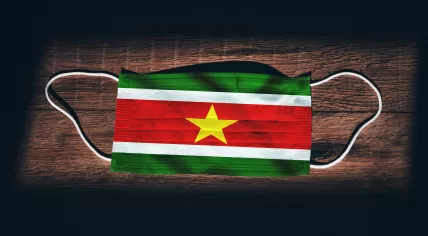 Suriname flag on a mask