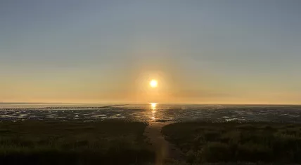 Sunset over the North Sea from Ameland, Friesland. June 2020