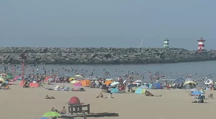 The beach in Scheveningen at 11 a.m. on 8 August 2020
