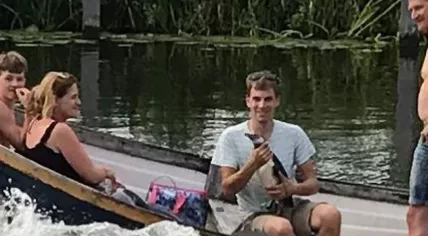 Caught: An escaped Humboldt penguin found in the Oude Rijn river near Bodegraven. Aug. 8, 2020