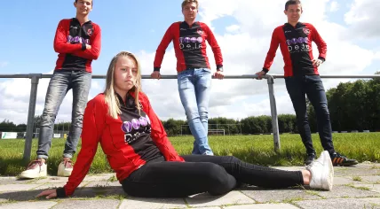 Ellen Fokkema in the foreground, with three of her VV Foarut teammates