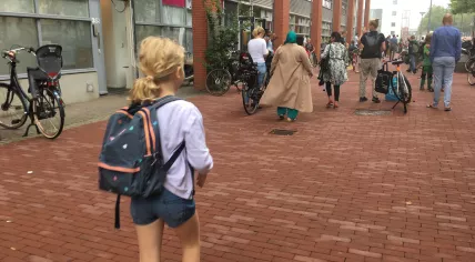 Kids return to school in Amsterdam after summer vacation, 17 August 2020
