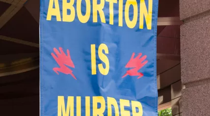 An anti-abortion, pro-life protest sign