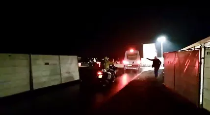 Police escort a shipment of Pfizer/BioNTech coronavirus vaccines destined for the TT Circuit in Assen, which serves as the vaccination point for the GGD Drenthe. 11 January 2021