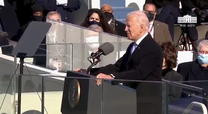 Joe Biden gives his inaugural address as President of the United States of America. 20 January 2021