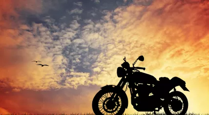 Motorcyle at sunset