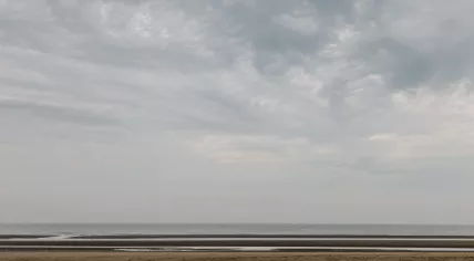 Cloudy beach