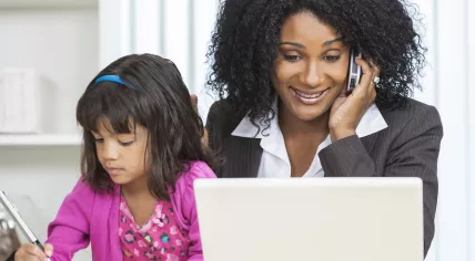 Working parent with child