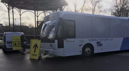 GGD mobile coronavirus test location in Amsterdam’s Oosterpark