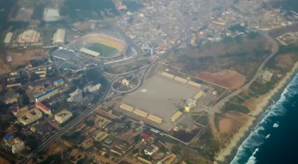 Aerial photo of Accra, capital city of Ghana
