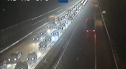 Traffic on the A8 towards Amsterdam, 1 February 2021