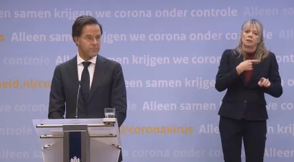 Outgoing Prime Minister Mark Rutte during a press conference on 2 Feb. 2021